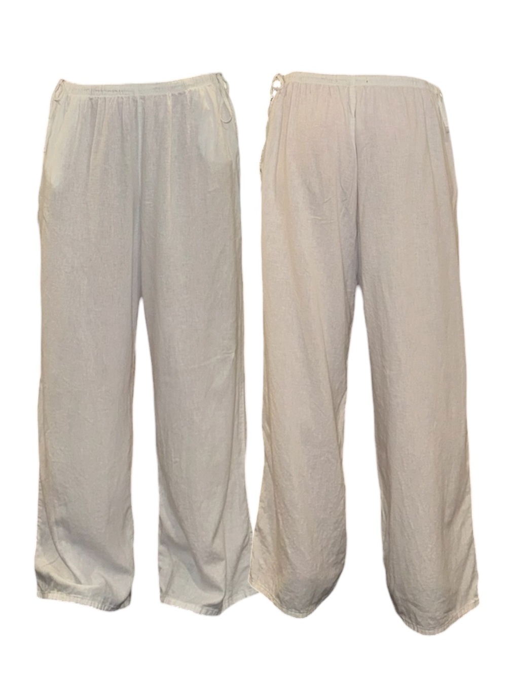 Zara White Wide Leg Pants With Tie Sides